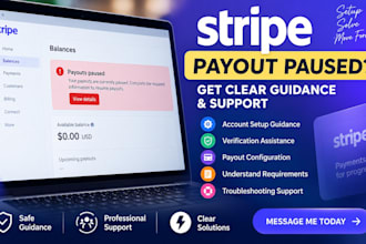 help in verification and fix stripe paused payout