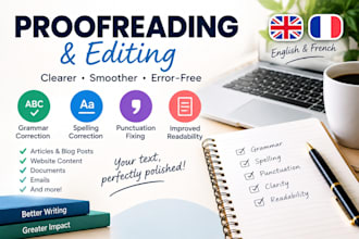 proofread and correct your english or french text