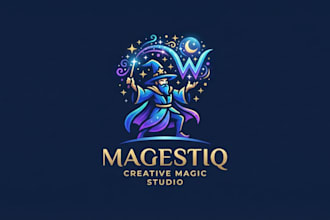 design a magical and creative wizard logo for your brand