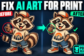 fix and upscale ai generated artwork for print on demand