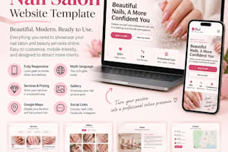 create a modern responsive nail salon and beauty website