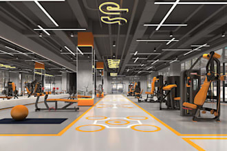 design your fitness center, sports facility and workout space in realistic 3d