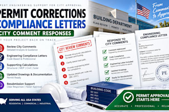 prepare engineering compliance letters and respond to city permit comments