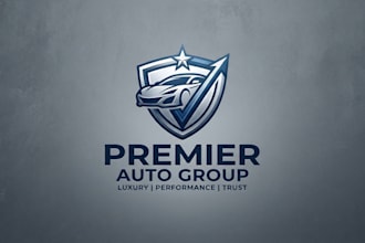 design a powerful and professional car dealer logo
