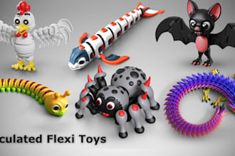 create custom flexi 3d printable toys