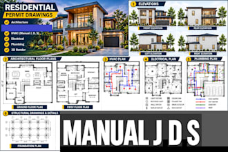 do hvac , manual jds, duct design, mep and revit architecture for permit