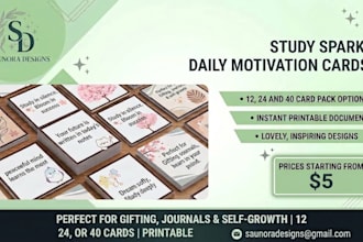 design motivational and printable study cards