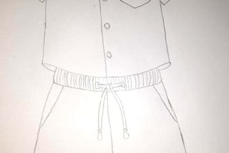design custom fashion sketches and technical drawings
