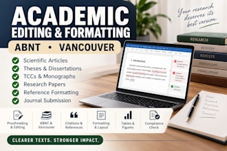 proofread and format academic papers in abnt or vancouver
