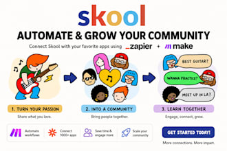 setup your skool community onboarding and automate using zapier or make com