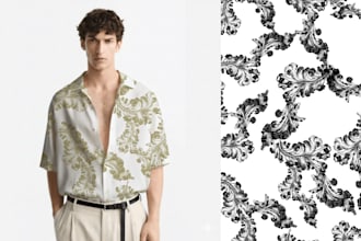 create a custom placement pattern design for men shirts
