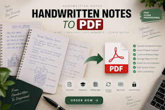 convert hindi and english handwritten notes to PDF