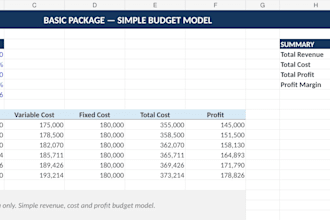 create a financial forecast and budget model in excel