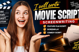 write moviescript, screenwriting, feature film script, screenplay, comedy script