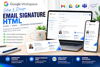 setup google workspace email signature HTML teams gmail branding management