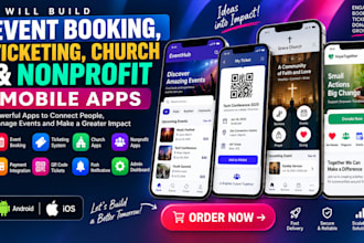build event booking, ticketing, church, and nonprofit mobile apps