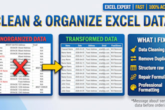 fix, clean, and standardize messy excel spreadsheet data