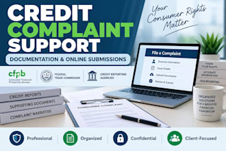 provide credit complaint documentation and online submission support