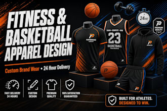 design clothing brand wears for fitness coaches, basketball trainees in 24hr