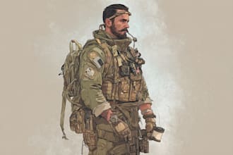 draw historical military illustrations, soldiers and uniform