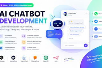 build an ai chatbot for website, whatsapp, telegram, or messenger