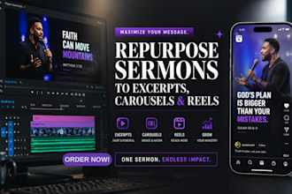 repurpose church sermons into reels, excerpts and carousel content