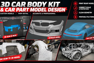 3d car body kit custom 3d car parts rc widebody kit automotive cad 3d stl