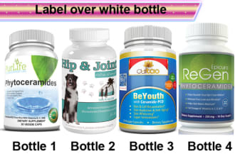 put your label on a white bottle 3d product mockup