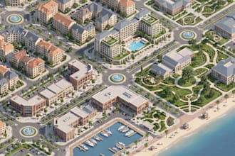 design custom 2d and 3d isometric map illustrations