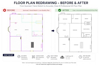 edit and redraw scanned 2d floor plans