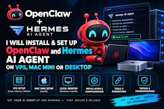 install openclaw setup hermes agent on vps or local desktop mac mini ai agent
