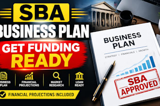 create a lender ready sba business plan with financial projections for funding