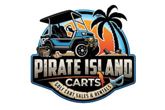 design a unique and modern golf cart logo for your brand