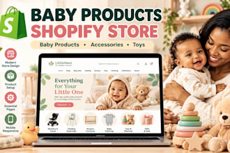 design baby shopify store baby accessories store toy store baby website