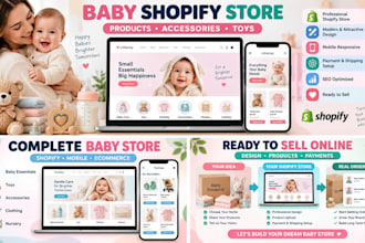 design baby products shopify store baby accessories website toy store