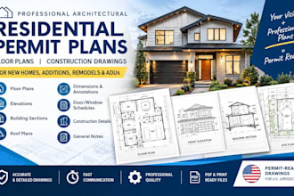 create residential permit plans, floor plans and construction drawings