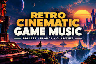 compose retro cinematic music for video game trailers, ads, promos and cutscenes