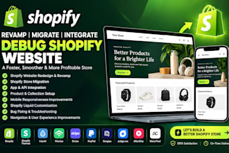 revamp migrate shopify integrate shopify debug shopify website