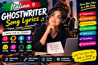 italian songwriter romantic afropop rap lyrics parody gospel comedy blues lyrics