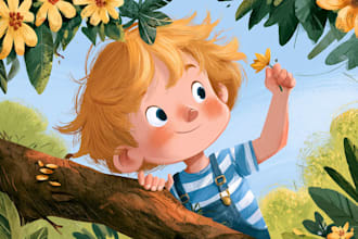 children book illustration and children book cover