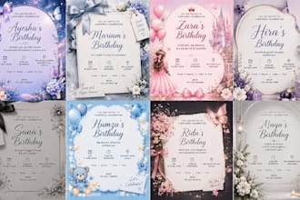 design a luxury and elegant birthday invitation card
