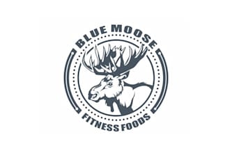 design custom restaurant logo for the blue moose cafe