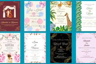 design custom birthday, wedding and baby shower invitation cards