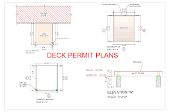 create deck patio pergola and porch 2d drawings for permit