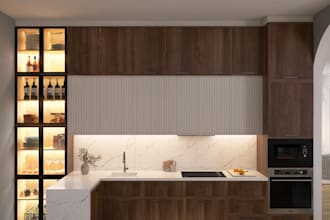 do modern 3d interior design and realistic rendering