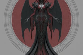 horror vampire lord queen character desing