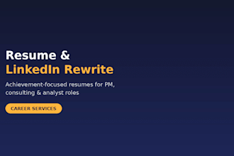 rewrite your resume and linkedin profile for pm and consulting roles