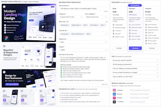 design a modern saas or ai landing page in figma