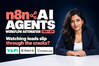 build n8n ai agent workflow automation vapi retell ai gohighlevel CRM API