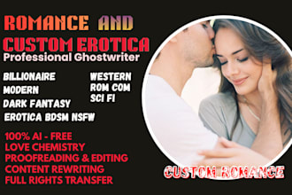 ghostwrite or rewrite custom romance story bdsm erotic novel